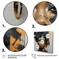 thumbnail image 3 of Designart "Expressive Tribes African Woman in Black and Gold IV" Fashion Framed Wall Art - Glam Black Woman Entryway Framed Wall Art Print, 3 of 6