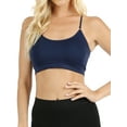 thumbnail image 1 of Zenana Women & Plus Cross Back Padded Seamless Bralette Sports Bras with Adjustable Strap, 1 of 3