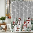 thumbnail image 3 of Shower Curtains Sets for Bathroom Decor Xmas Trees Rabbits Squirrels Waterproof Bathroom Curtain with Hooks, Winter Snowmen Snowflakes for Bathroom Decor,72x72IN, 3 of 9