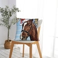 thumbnail image 5 of Pofeuu Christmas Horse Print Double-sided plush pillowcase Square Throw Pillow Covers Pillows Cover for Living Room Bedroom Sofa Couch Cushion Cover（No pillow core）-24"x24", 5 of 7