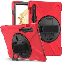 XYX Case for Samsung Galaxy Tab S7 11.0 inch SM-T870/SM-T875/SM-T876 with 360 Degree Rotating, Hand Strap, Shoulder Strap, Red