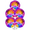 PMU Luau Balloon 18 Inch Mylar Hibiscus and Flamingo Pkg/5