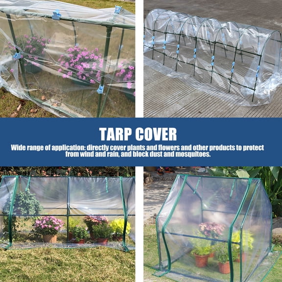 LOLIPPYY Outdoor Clear PE Tarp Cover with UV for Garden, Vegetable Patch, Pool, and Patio Use