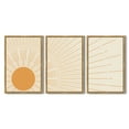 thumbnail image 3 of SHENIFY Boho Sun Wall Art 16x24in3pcs Natural Framed Minimalist Bohemain Wall Printing Sun Lines Warm Prints Decor, 3 of 5