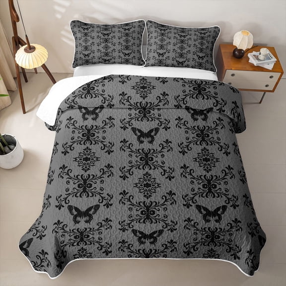 Erosebridal Vintage Bohemian Damask Twin Quilt Set,Boho Exotic Style Twin Coverlet Set For Boys Girls,2-Piece