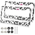 thumbnail image 2 of Coolnut Leopard License Plate Frames 2 Pack, Waterproof Aluminum Alloy Car Tag Holder 2 Holes License Plate Covers with Screw Caps Auto Accessories, 2 of 7