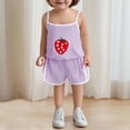 thumbnail image 2 of Taqqpue Baby Toddler Girls Summer Outfits Clothes 2 Piece Kids Spaghetti Strap StrawBerry Printed Cute Casual Top and Loose Shorts (0-8 Year), 2 of 9