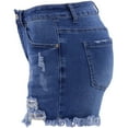 thumbnail image 5 of OKBOP Blue Womens Shorts Ripped Wide-Leg Relaxed Fit Casual Jeans Shorts, 5 of 7