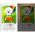 thumbnail image 2 of Caroline's Treasures BB1961CNL Bichon Frise St. Patrick's Day Ceramic Night Light, 6x4x3", multicolor, 2 of 2