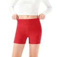 thumbnail image 2 of HVOBTTY Toddlers Soft Straight Leg Leggings, , Kids Casual Soild Color High Waist Yoga Cycling with Pockets Lightweight Shorts Red, 7-8 Years, 2 of 5