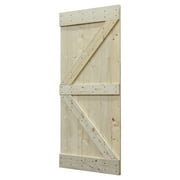 CALHOME 36 in. x 84 in. Unfinished Knotty Pine K Shape Sliding Interior Barn Door Slab