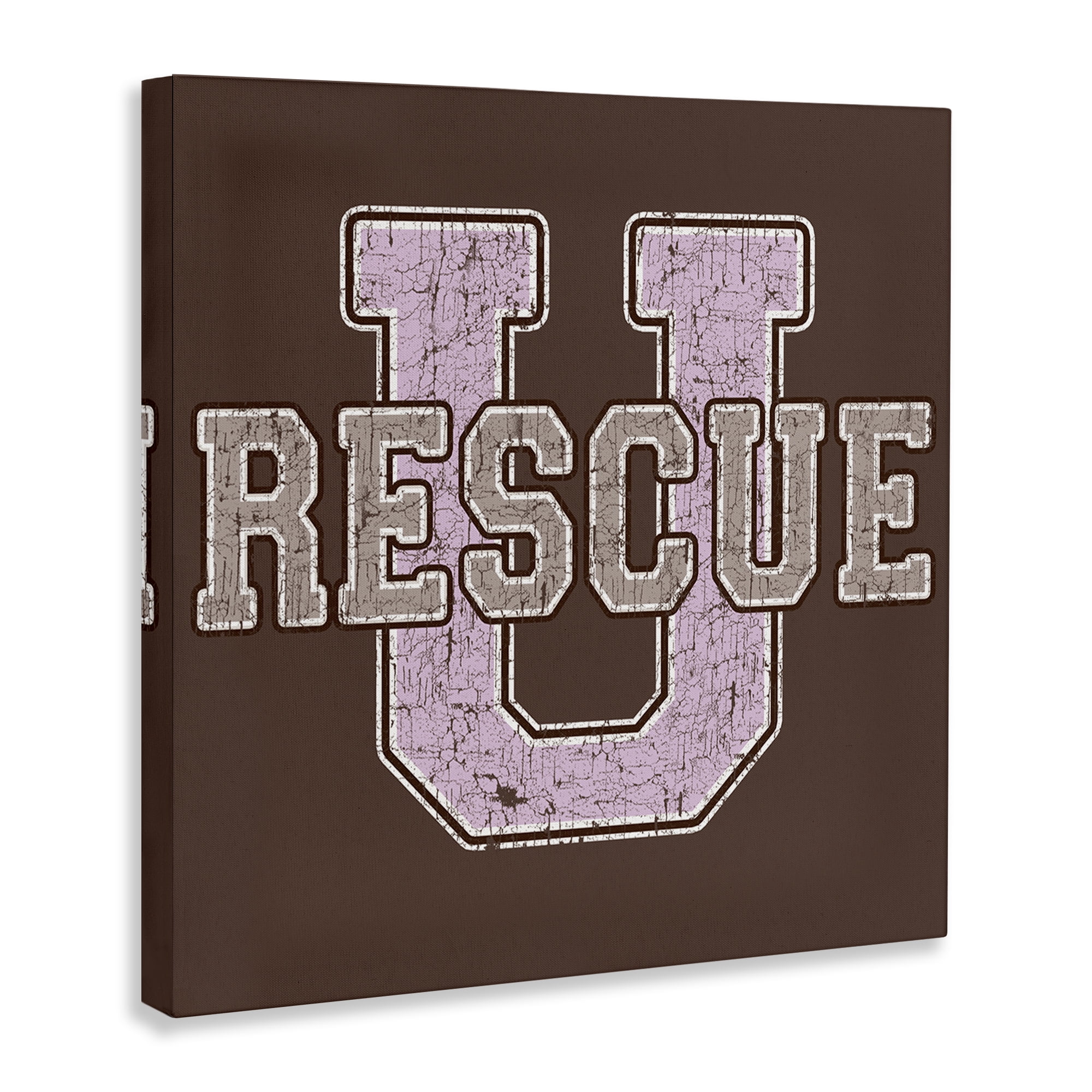Stupell Industries Rescue U Vintage College Animals Painting Wrapped Canvas Art Print Wall Art, 36 x 36