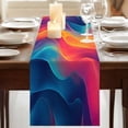 thumbnail image 3 of Orange Blue Pink 72 Inch Table Runner, Modern Minimalist Aesthetics Farmhouse Dresser Scarf Cotton & Linen Tablerunner for Dining/Kitchen Island/Holiday Party Décor 13" x 72", 3 of 9