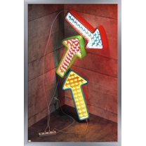 Three Illuminated Arrows Wall Poster, 22.375" x 34" Framed