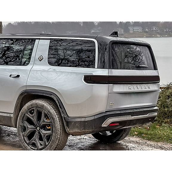Rvinyl Tail Light Tint Covers Compatible with Rivian R1S 2022-2025 - Blackout Smoke
