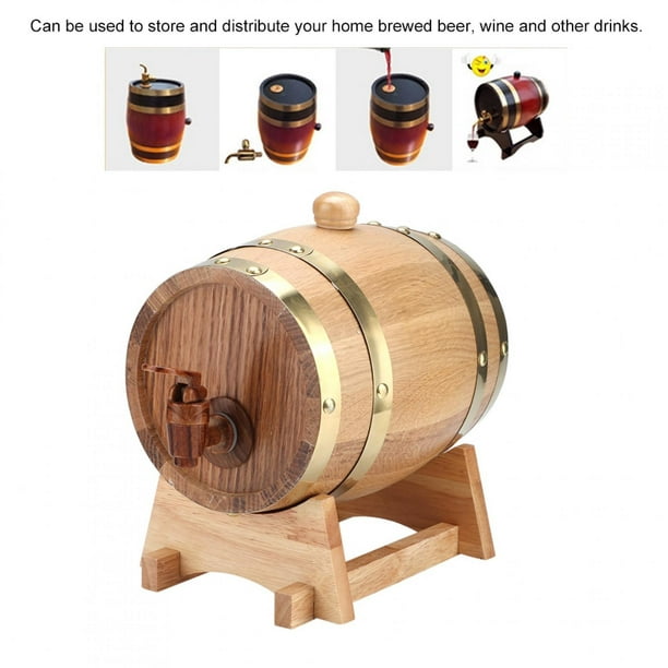 EOTVIA Wine Keg,Wine Bucket,1.5L Vintage Oak Wood Wine Barrel Keg