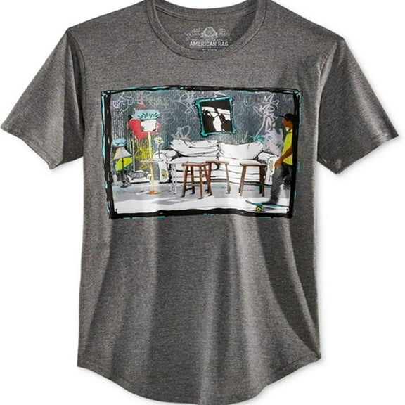American Rag Mens Streets Of New York Graphic T-Shirt, Grey, Small