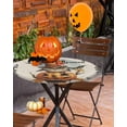 thumbnail image 2 of Round Fitted Tablecloths with Elastic Edge Halloween Owl Pumpkin Ghost Face Oil-Proof Waterproof Wipeable Table Cover for Kitchen Dining Party Decor Tree Branch Moon on Linen Table Clothes,45" - 54", 2 of 7
