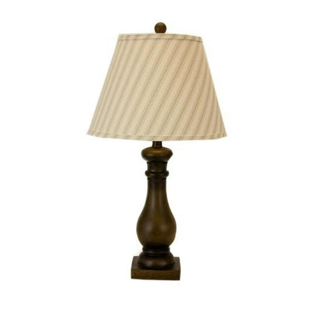 Taupe Striped Fabric Shade, Masculine Table Lamps