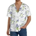 thumbnail image 3 of Honeii 's Lavender Flowers for men's short-sleeved button-up collared shirt featuring a pocket, perfect for beach vacations, and travel adventures., 3 of 5