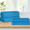 thumbnail image 2 of Superior Ribbed Cotton 4-Piece Azure Bath Sheet/ Towel Set, 2 of 7