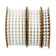 thumbnail image 1 of CUITING 3 Roll of 2 Yard Simulation Pearl Hemisphere Bead Ribbon Hanging Cotton Weaving Garland Ribbon Band Layout Props for Wedding Birthday Gardening Craft (2 Row  4 Rows  6 Rows Bead S, 1 of 6
