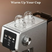 Espresso Machine 20 Bar, Stainless Steel Coffee Machine with 40oz Removable Water Tank for Cappuccino, Latte, Silver