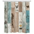 thumbnail image 2 of HVEST Rustic Wooden Shower Curtain with Hooks, 60x72 Inch Farmhouse Brown Teal Vintage Planks Barn Door Shower Curtains for Bathroom, Polyester Fabric Wood Boards Bathroom Decor Waterproof, 2 of 6