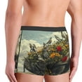 thumbnail image 6 of Salouo Floral Rhino With Birds Print Men's Boxer Briefs,Breathable Underwear Elastic Waistband Briefs for Men -Large, 6 of 8