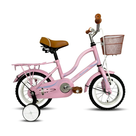 Bicicleta Black Panther Santorini R12 Equipada Con Canasta Rosa