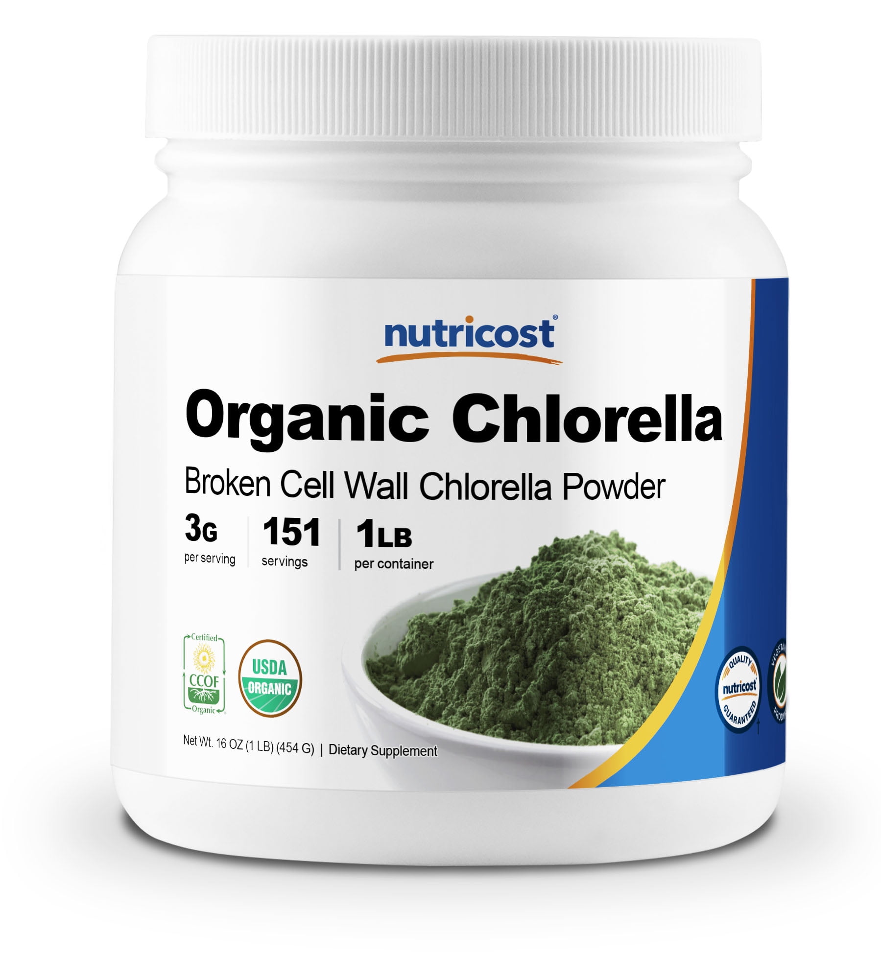 Nutricost Pure Organic Chlorella Powder 16oz 3000mg per Serving