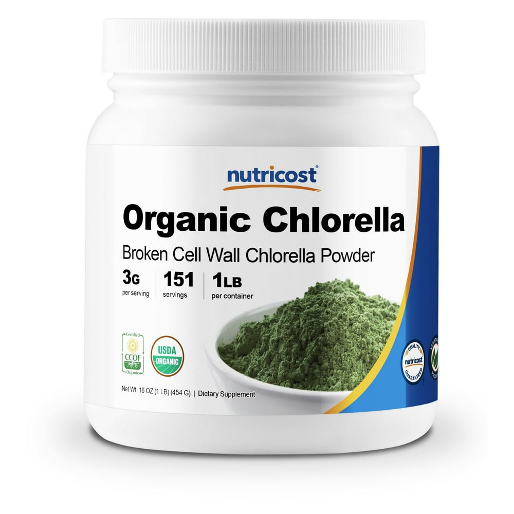 Nutricost Pure Organic Chlorella Powder 16oz 3000mg per Serving Immune System Boost and Skin