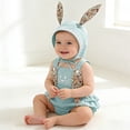 thumbnail image 2 of Coerni Baby and Toddler Girl Easter Outfit Bunny Romper Tulle Sleeveless Tutu Dresses Bunny Ear Set with Hat Soft Cotton Outfits, 2 of 7