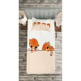 thumbnail image 3 of Ambesonne Cat Quilted Bedspread Set 2 Pcs, Banner with Little Kitties, Twin Size, Orange Cream White, 3 of 3