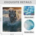 thumbnail image 3 of Diamond Art Kit for Adults, Majestic White Tiger Ocean Waves Diamond Painting for Adults Beginners, 5D DIY Diamond Art Painting Kits, Colorful Diamond Painting Craft for Home Decor 12x16, 3 of 7