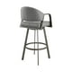 thumbnail image 3 of Silla Taburete de Mostrador Benzara Marcy Giratoria de Cuero Sintético Gris, 3 of 9
