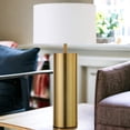 thumbnail image 7 of HomeRoots 524477 30 in. Metal Table Lamp with Drum Shade Brass & White, 7 of 7