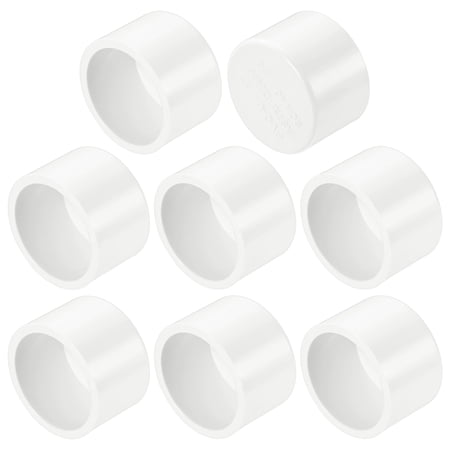Uxcell 8-Pack 1 Inch PVC Pipe End Cap Fitting SCH40 Pipe Plug Adapter for Plumbing/DIY/Garden Socket Cap Connector [White]