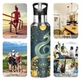 thumbnail image 7 of Yayeee 33oz Insulated Water Bottle Double Wall Stainless Steel with Flip Straw Lid, Green Celestial Serpent, 7 of 7