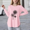 thumbnail image 2 of Girl Shirts Long Sleeve T Shirt Curve Hem Clothes for Girls Side Slit Breathable Lightweight Travel School Pink 9-10 Years, 2 of 4