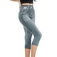 thumbnail image 1 of Leggings capri elásticos de cintura alta para mujer - Pantalones informales imitación vaqueros, 1 of 2
