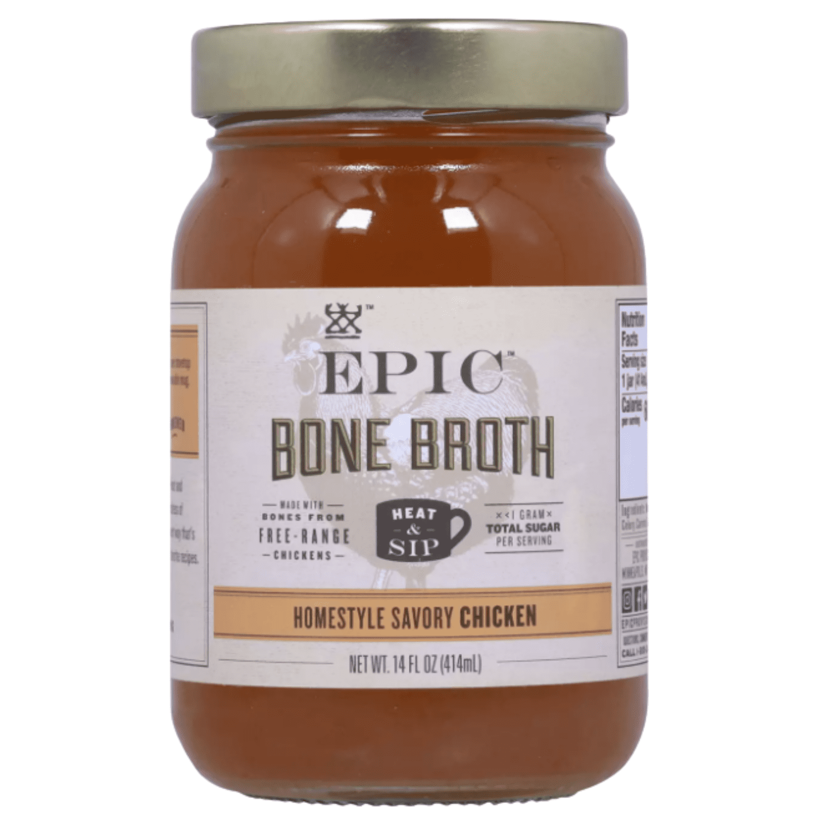 EPIC Bone Broth Homestyle Savory Chicken 2 Pack 14 oz