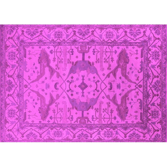 Ahgly Company Indoor Rectangle Oriental Pink Industrial Area Rugs, 5' x 8'
