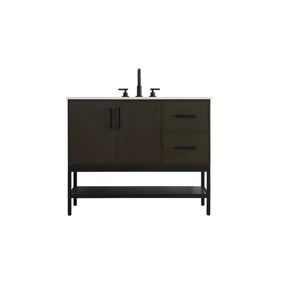 Elegant Kitchen and Bath 42 Inch Single Bathroom Vanity In Mocha Brown