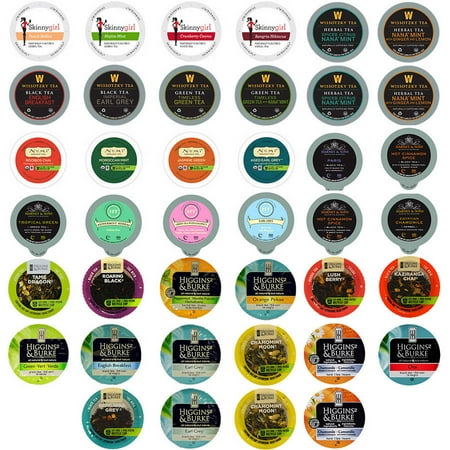 Perfect Samplers Tea Single Serve Cups Variety Pack Sampler, 40