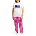 thumbnail image 4 of CafePress - Greece Flag Women's Light Pajamas - Women's Short Sleeve Print T-Shirt and Pants Light Cotton Pajama Set, 4 of 7
