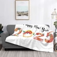 thumbnail image 2 of Zufioo 2025 New Year'S Print Horizontal Flannel Blanket, Anti-wrinkle, Anti-shrinkage, Anti-allergic Plush Blanket, Household Items Suitable for Bedroom-80"x60", 2 of 6