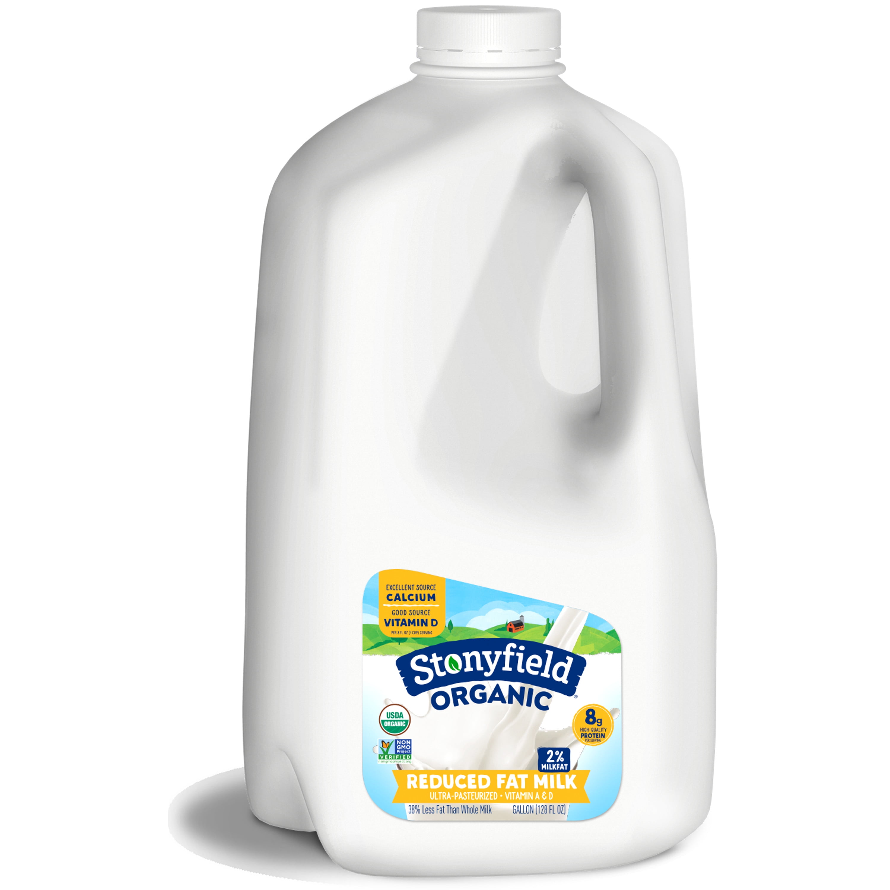 Stonyfield Farm Ultra Pasteurized Organic Reduced Fat 2% Milk, 128 fl oz