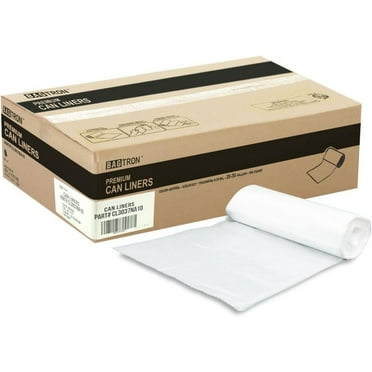 20-30 Gallon Trash Bags, 10 Micron High Density Garbage Can Liners Bulk, 30" x 37", Natural Clear, 500 Count