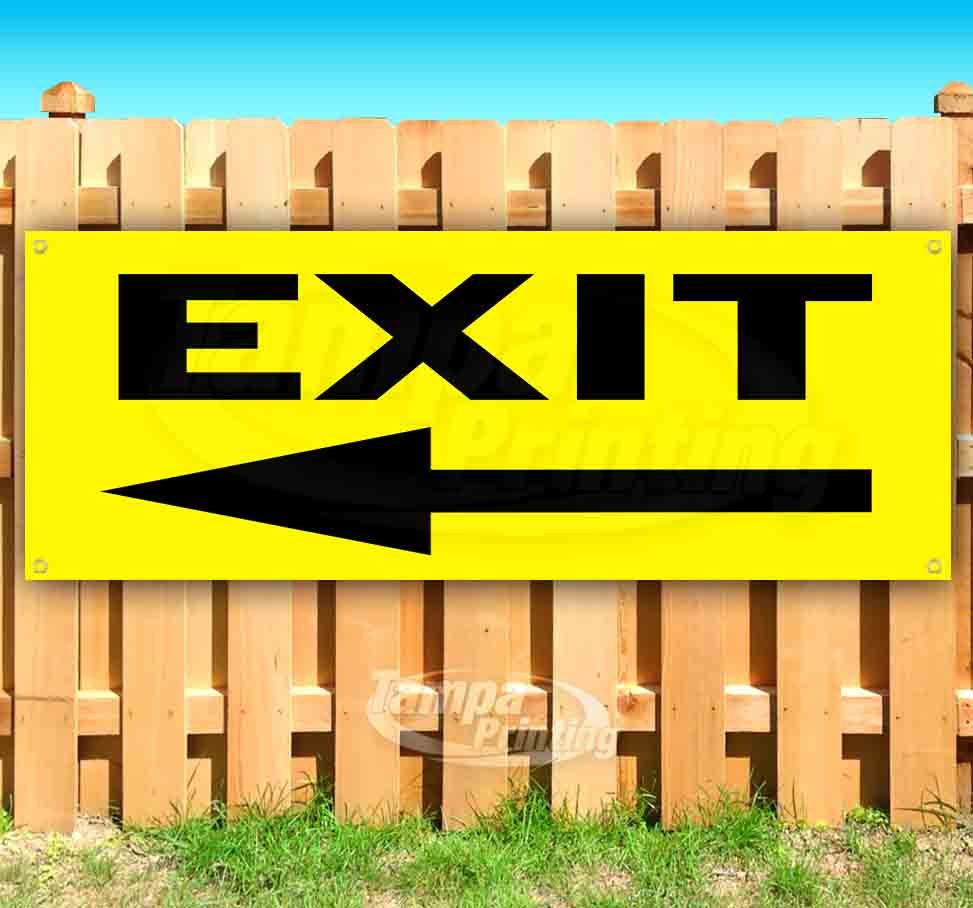 Exit 13 Oz Heavy Duty Vinyl Banner Sign With Metal Grommets New